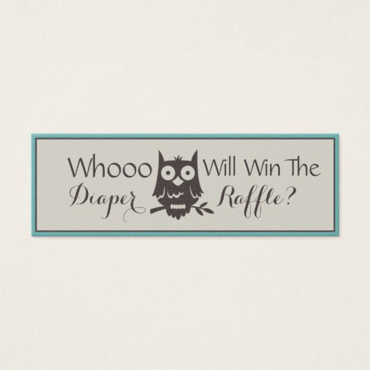 Mom To Be Baby Shower Owl Diaper Raffle (Front)