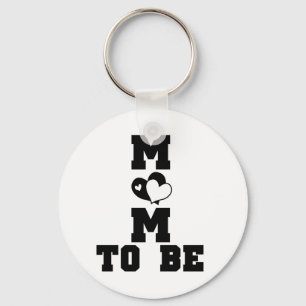 MOM to Be - Black Text Keychain