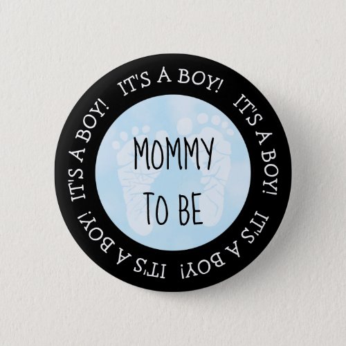 Mom to be Blue Baby Shower Button