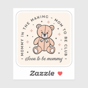 Mom to be club mommy cottagecore beige aesthetic sticker