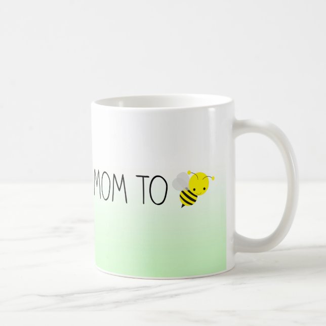 Mom to Be, Cute Bumblebee Green/Yellow Coffee Mug (Right)