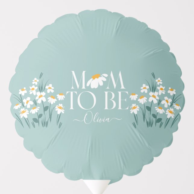 Mom to be daisy floral baby shower new baby gift balloon (Front)