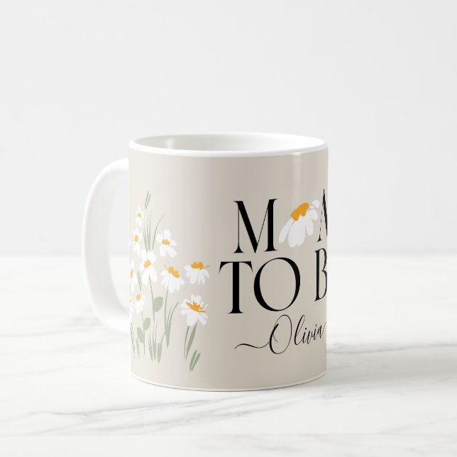 Mom to be daisy floral baby shower new baby gift coffee mug (Front Left)