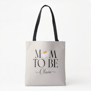 Mom to be daisy floral baby shower new baby gift tote bag