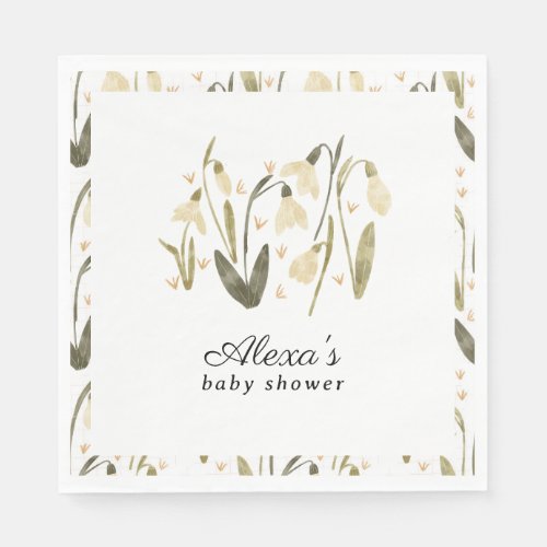 Mom to be elegant floral baby shower new baby napkins