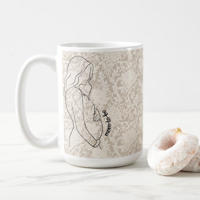 Mom-to-be Faux Lace Coffee Mug (With Donut)