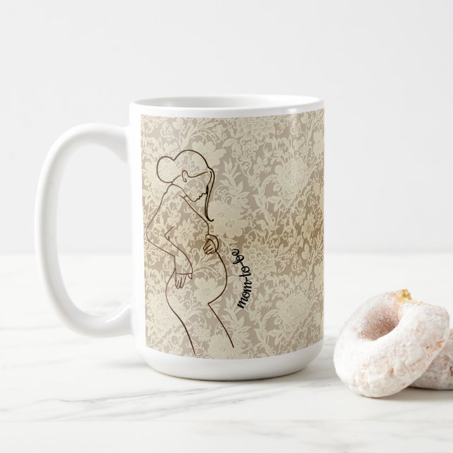 Mom-to-be Faux Lace Coffee Mug (With Donut)