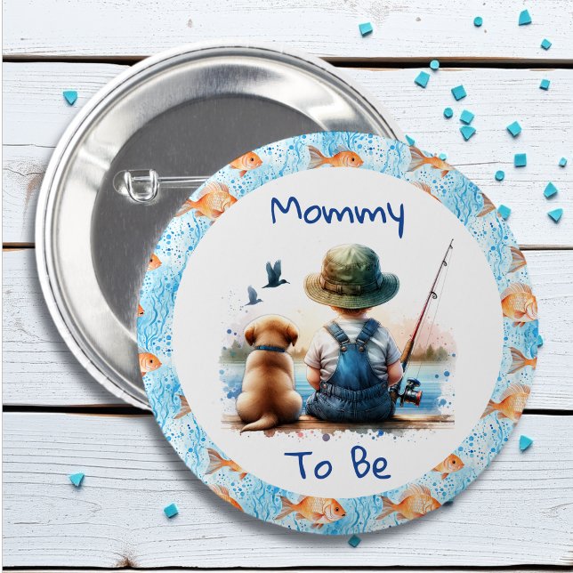 Mom to Be | Fishing Themed Baby Shower Button (Creator Uploaded)