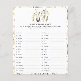 Mom to be floral baby shower new baby game flyer