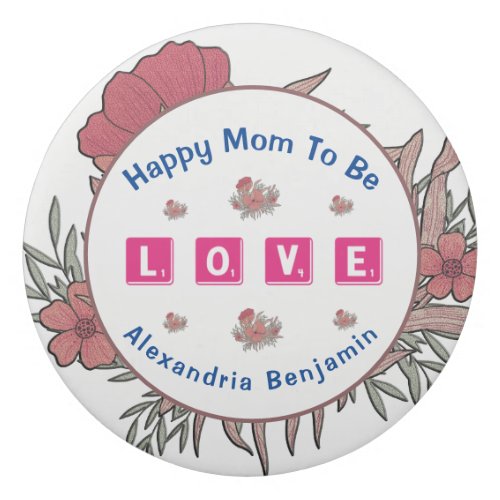 Mom To Be Floral Watercolor Flower Personalize  Eraser