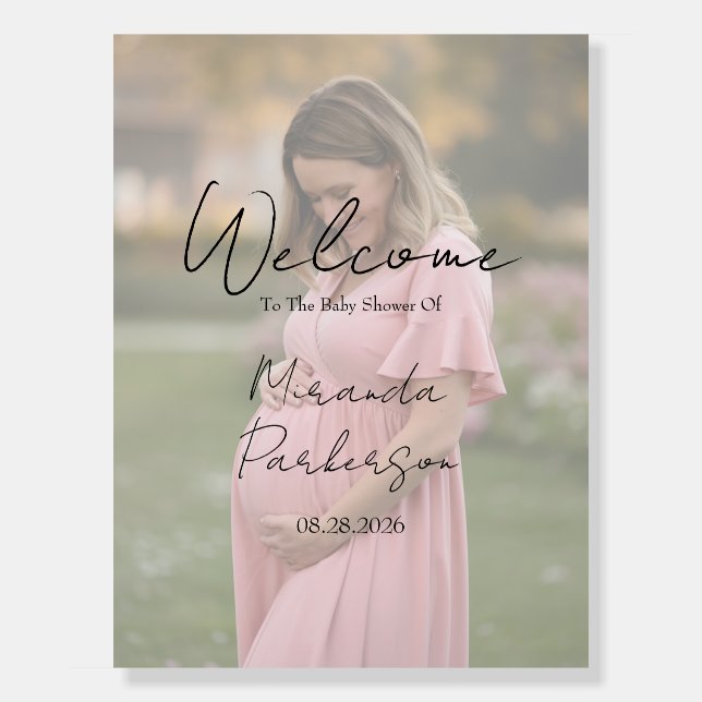 Mom-To-Be Gradient Photo Welcome Sign (Front)