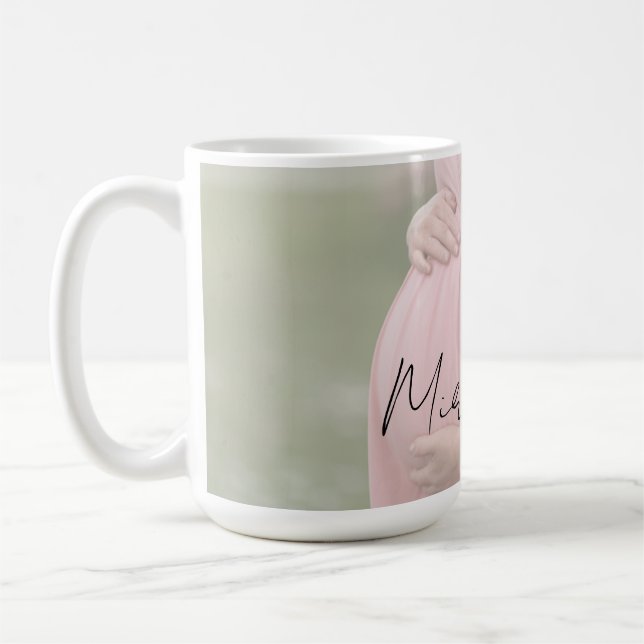 Mom-To-Be Gradient Sheet Photo Baby Shower Gift Coffee Mug (Left)