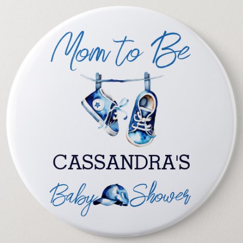 Mom to be its a boy baby shower personalized button