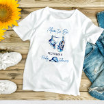 Mom to be It's a boy blue baby shoes baby shower T-Shirt<br><div class="desc">Mom to be baby shower t-shirt It's a boy blue baby shoes a cap simple modern design baby shower photoshoot shirt. photo props</div>