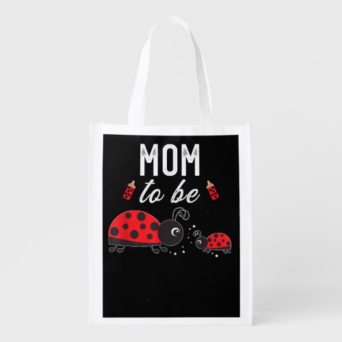 Mom To Be Ladybug Baby Shower Ladybug Mom  Grocery Bag