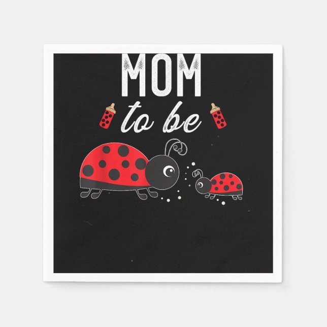 Mom To Be Ladybug Baby Shower Ladybug Mom  Napkins (Front)