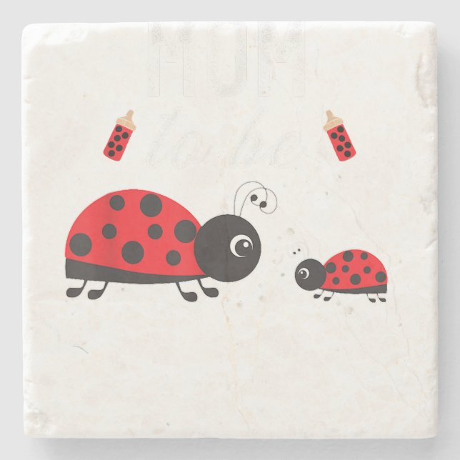 Mom To Be Ladybug Baby Shower Ladybug Mom  Stone Coaster (Front)