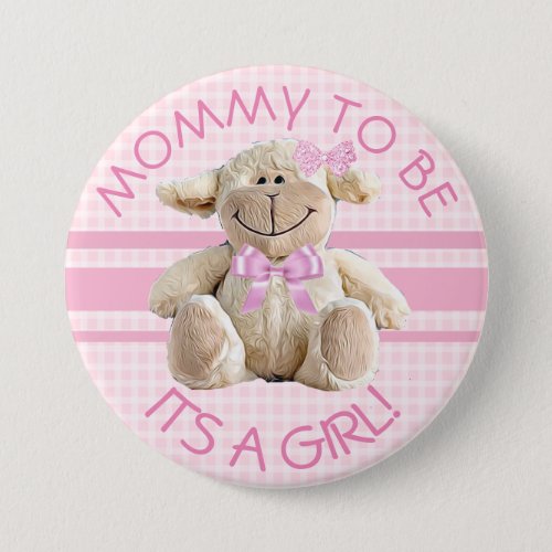 Mom to be Lamb Baby Shower Button
