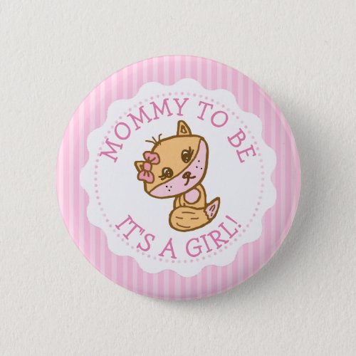 Mom to be Little Fox Baby Shower Button