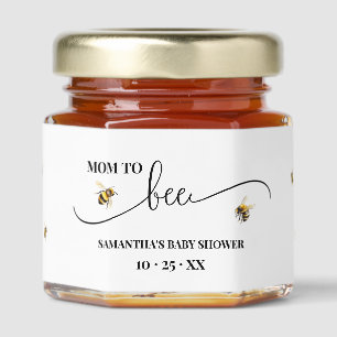 Mom to Be Minimalist Bee Honey Baby Shower Theme Honey Jar Favors