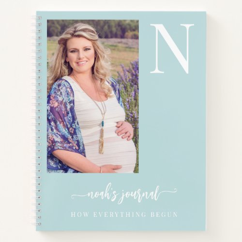 Mom to be name photo personalized journaling notebook