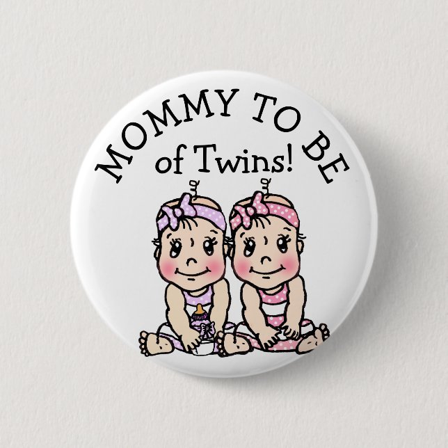 Mom to be of Twins, Baby Shower Button (Front)
