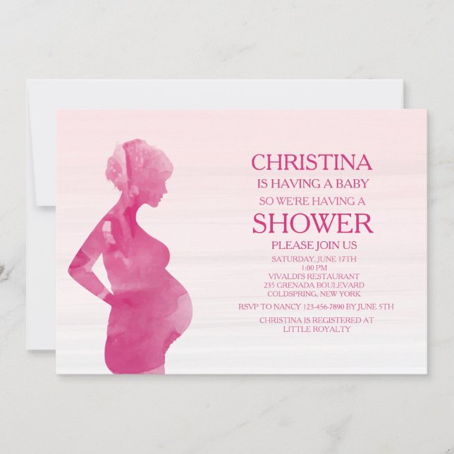 Mom To Be Pink Baby Shower Invitation (Front)