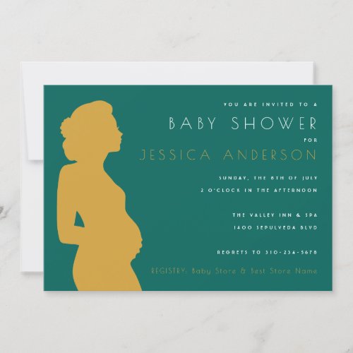 Mom to Be Pregnant Silhouette Baby Shower Invitation