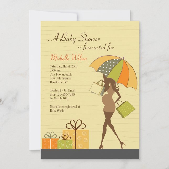 Mom-to-be Shower Invitation (Ebony) (Front)