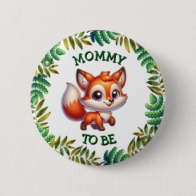 Mom To Be | Woodland Themed Baby Shower  Button (Front)