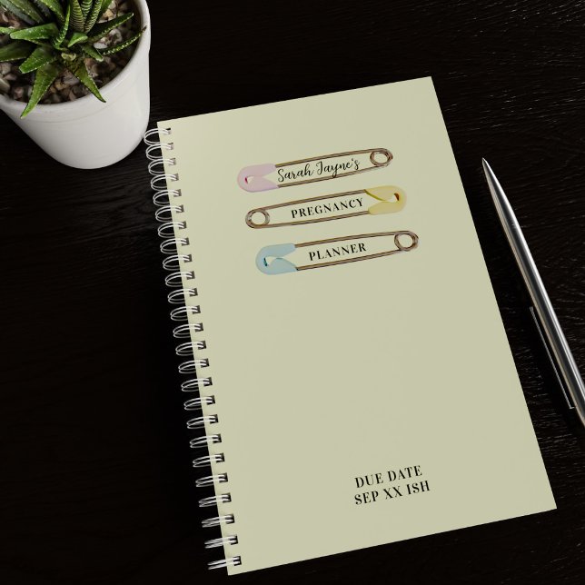 Mom to Be Yellow Diaper Pins Pregnancy Planner (Creator Uploaded)