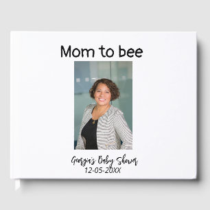 Mom to bee add photo name baby shower date  guest book
