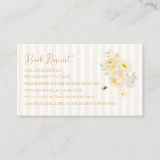 Mom to Bee Baby Shower Book Request Card