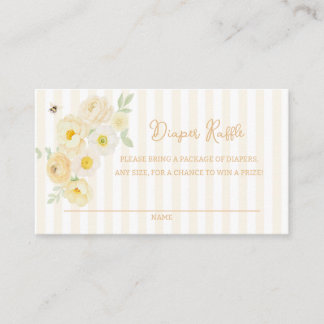 Mom to Bee Baby Shower Diaper Raffle Enclosure Card