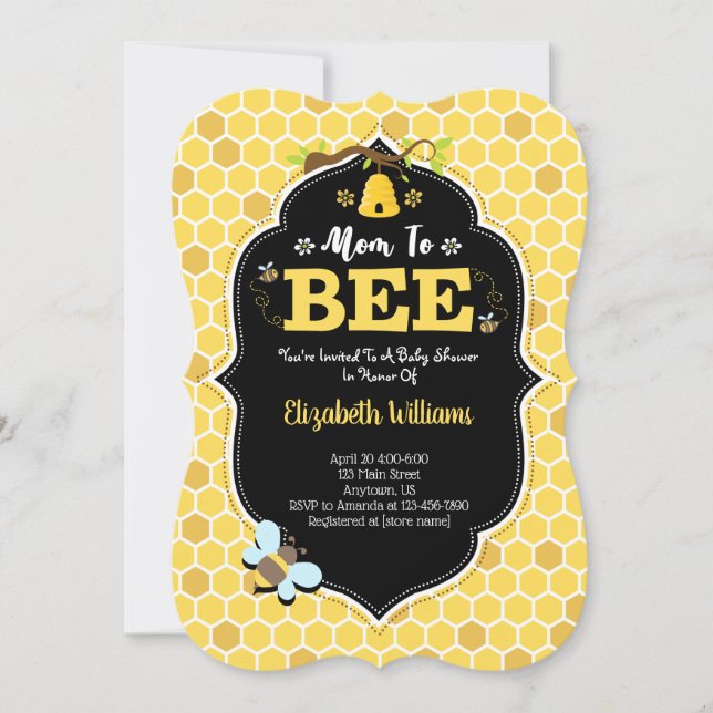 Mom To Bee Baby Shower Invitation (Front)