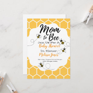 Mom to Bee Baby Shower Invitation
