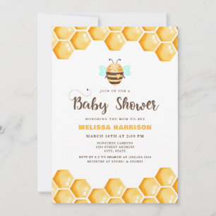 Mom to Bee Baby Shower Invitation