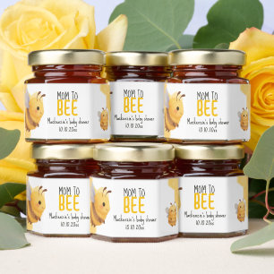 Mom to Bee Baby Shower Personalized Honey Jar Favors