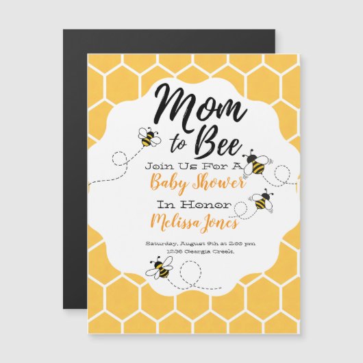 Mom-to-Bee Baby Shower Sweet as Honey Magnet Card (Front/Back)