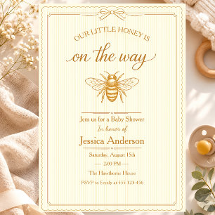 Mom to Bee Baby Shower Vintage Neutral Rustic Invitation