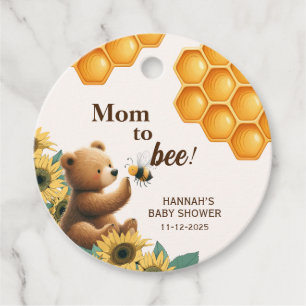 Mom to Bee Bearly Wait Baby Shower Favor Tags