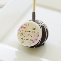 Mom to bee bumble bees pink florals baby shower cake pops