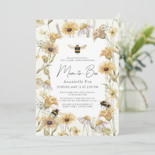 Mom to Bee Chamomile & Daisies Virtual Baby Shower Invitation