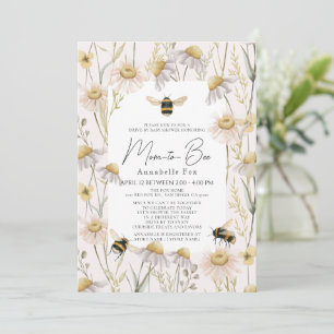 Mom to Bee Chamomile Pink Drive-by Baby Shower Invitation