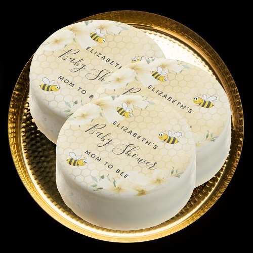 Mom to bee cute bumble bees florals baby shower chocolate covered oreo