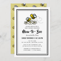 Mom to Bee Cute White Daisy Baby Shower Invitation