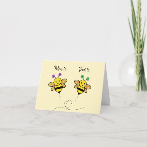 Mom to Bee Dad to Bee Congratulations happy news  Card