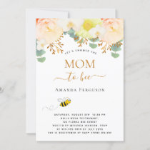 Mom to bee floral cute blush pink girl Baby Shower Invitation