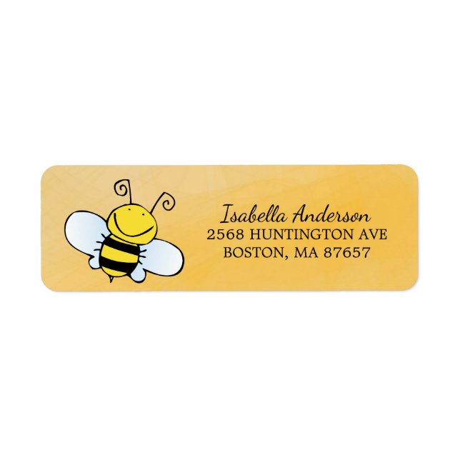 Mom to Bee Neutral Baby Shower Address Label (Front)