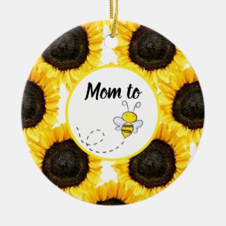 Mom to Bee Sunflower Keepsake Ornament